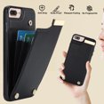thumbnail image 6 of Mantto for iPhone 7 Plus/8 Plus Back Wallet Case with Card Holder, Magnetic Clasp 3 Card Slots RFID Blocking Premium PU Leather Shockproof Anti-Scratch Wallet Phone Case, Black, 6 of 7