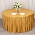 thumbnail image 3 of BalsaCircle 120 in Gold Sequin Dots Polyester Round Tablecloth Wedding Party Events Reception Decorations Supplies, 3 of 6