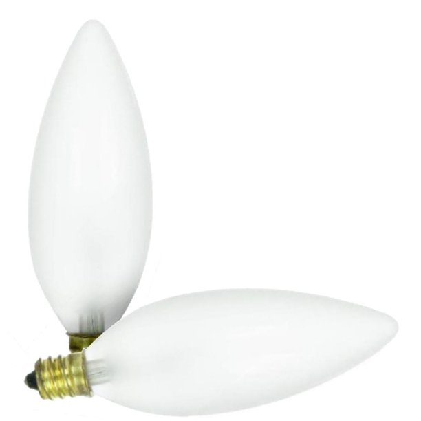 Sunlite 40 Watt Torpedo Tip Chandelier, Candelabra Base, Frost