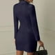 thumbnail image 5 of Conjunto de chaqueta fina de color liso con gabardina cruzada, ropa cómoda, duradera y sencilla para mujer, 5 of 5