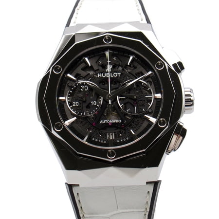 Pre-Owned HUBLOT Aero Fusion Chronograph Wrist Watch 525.NX.0127.LR.JORL1 Mechanical Automatic Gray skeleton titanium Rubber be 525.NX.0127.LR.JORL1 (Good)