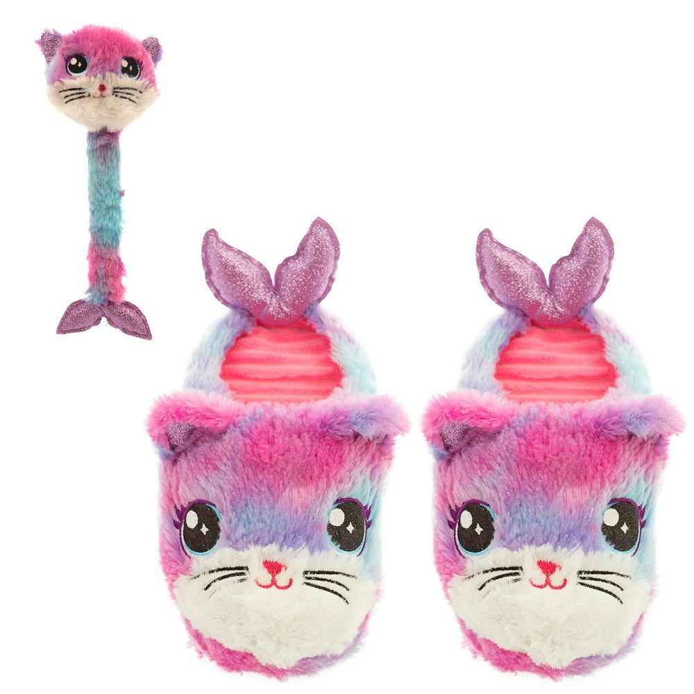 Sister Novelties Girls House Slippers with Slap Bracelets for Kids