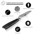 thumbnail image 2 of Cuchillo Pelador HOSHANHO 3.75 Pulgadas, Cuchillo de Cocina Pequeño Forjado en Acero en Polvo de Alto Carbono, Cuchillo Japonés Afilado para Frutas con Mango Ergonómico de Madera Pakkawood, 2 of 7