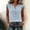 *Blue, variant on ClodeEU Women's V Neck Sleeveless Button Ruffle Trim Blouse,Casual Tank Top for Summer Blue,Women's Plus L