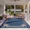 thumbnail image 3 of SAFAVIEH Courtyard Abagail Bordered Indoor/Outdoor Area Rug, Navy/Light Beige, 6'7" x 9'6", 3 of 12