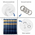 thumbnail image 5 of Blue Gold Wave Waterproof Fabric Shower Curtain, Summer Coastal Ocean Stripe Waterproof Fabric Shower Curtain for Bathroom Curtains Bathtubs Hotel Washable Shower Curtains with 12 Hooks Stall 54x78in, 5 of 8