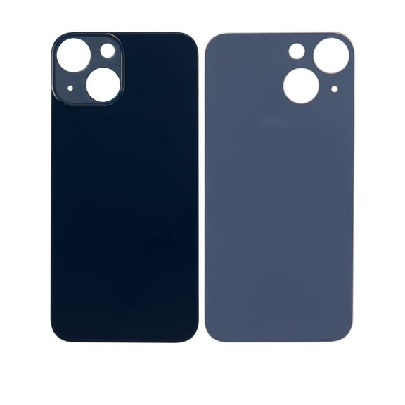 Replacement Back Glass With 3M Adhesive Compatible For iPhone 13 Mini (No Logo / Large Camera Hole) (Midnight)