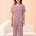 thumbnail image 2 of Baberdicy Women's Ice Silk Pajama Set - Lightweight Cooling Sleepwear for Summer Pink Xl, Women's Summer Thin Cold Ice Home Clothes, 2 of 4