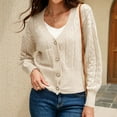 thumbnail image 5 of HAPIMO Sales Cardigan Sweaters for Women Long Sleeve Button Down Knitwear Solid V-Neck Casual Jumper Tops Womens Fall Fashion Sweaters Beige S, 5 of 8