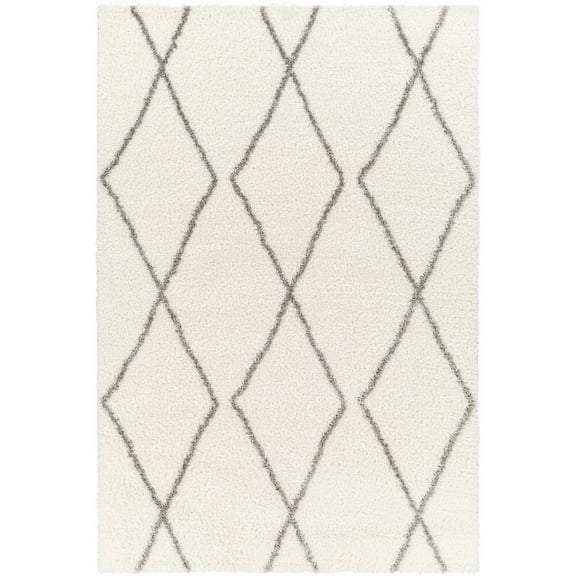 BoutiqueRugs Maximiliano Contemporary Area Rug - Off White, Gray - 6'7" x 9'