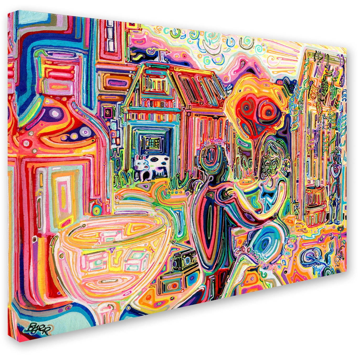 Trademark Fine Art "The Cow Sees Everything" Canvas Art by Josh Byer