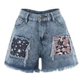 thumbnail image 4 of Durtebeua Denim High Waist Shorts for Women Frayed Raw Hem Ripped Denim Jean Shorts With Pockets Blue XXL, 4 of 6