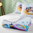 thumbnail image 4 of Erosebridal Penguin Bed Spread Queen for Boys Girls, Paint Splash Queen Coverlet Set, 3 Pieces 1 Quilt and 2 Pillowcases, 4 of 7
