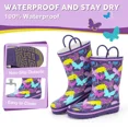 thumbnail image 4 of FUNCOO PLUS Toddler Rubber Rain Boots Kids Waterproof Boots for Girls, Butterfly, Toddler Size 5, 4 of 7
