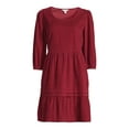 thumbnail image 7 of Time and Tru Women's Corduroy Dress with 3/4-Length Sleeves, Sizes XS-XXXL, 7 of 7