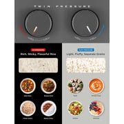 CUCKOO Twin Pressure Rice Cooker 6-Cup Uncooked / 12-Cup Cooked with Nonstick Inner Pot, Versatile Rice Maker & Warmer with 16 Menu Options, Open Cooking Mode, Voice Guide, Gray (CRP-ST0609FG)