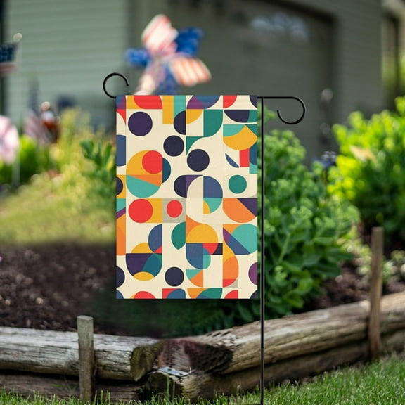 Yayeee Garden Flag 12" x 18" Double Sided Outdoor Yard Lawn Holiday Decorations, Green Geometric