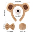 thumbnail image 7 of Vjnyvs 4-Piece Plush Khaki Bear Ears Headband Set,Tail, Bow Tie & Nose Kit, Khaki, 1 Set, 7 of 7