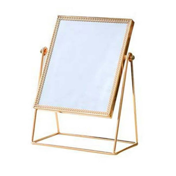 Reactionnx Makeup Mirror Decorative Makeup Mirror Cosmetic Mirror Square Vanity Mirror Decorative Mirrors Rose Gold Finish Table Mirror In Single Sided 360 Rotatable For Bathroom Or Bedroom Square Walmart Com Walmart Com