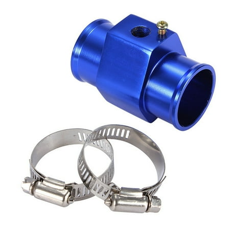 32mm Universal Metal Auto Car Water Temp Joint Pipe Hose Temperature Sensor Adapter Blue With Hoses