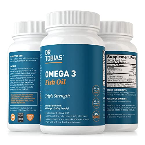 Dr. Tobias Omega 3 Fish Oil Triple Strength Dietary Nutritional
