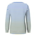 thumbnail image 3 of Aofany Womens Long Sleeve Fall Tops Women's Casual Gradient Striped Sweatshirts Crewneck Loose Comfy T-Shirts, 3 of 4