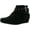 Black, variant on BELLA MARIE CAMPUS-25 Women's Shiny Studded Criss Cross Side Zip Fringe Booties