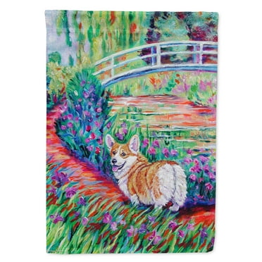 Carolines Treasures 7298GF Corgi Footbridge Garden Flag Garden Size multicolor