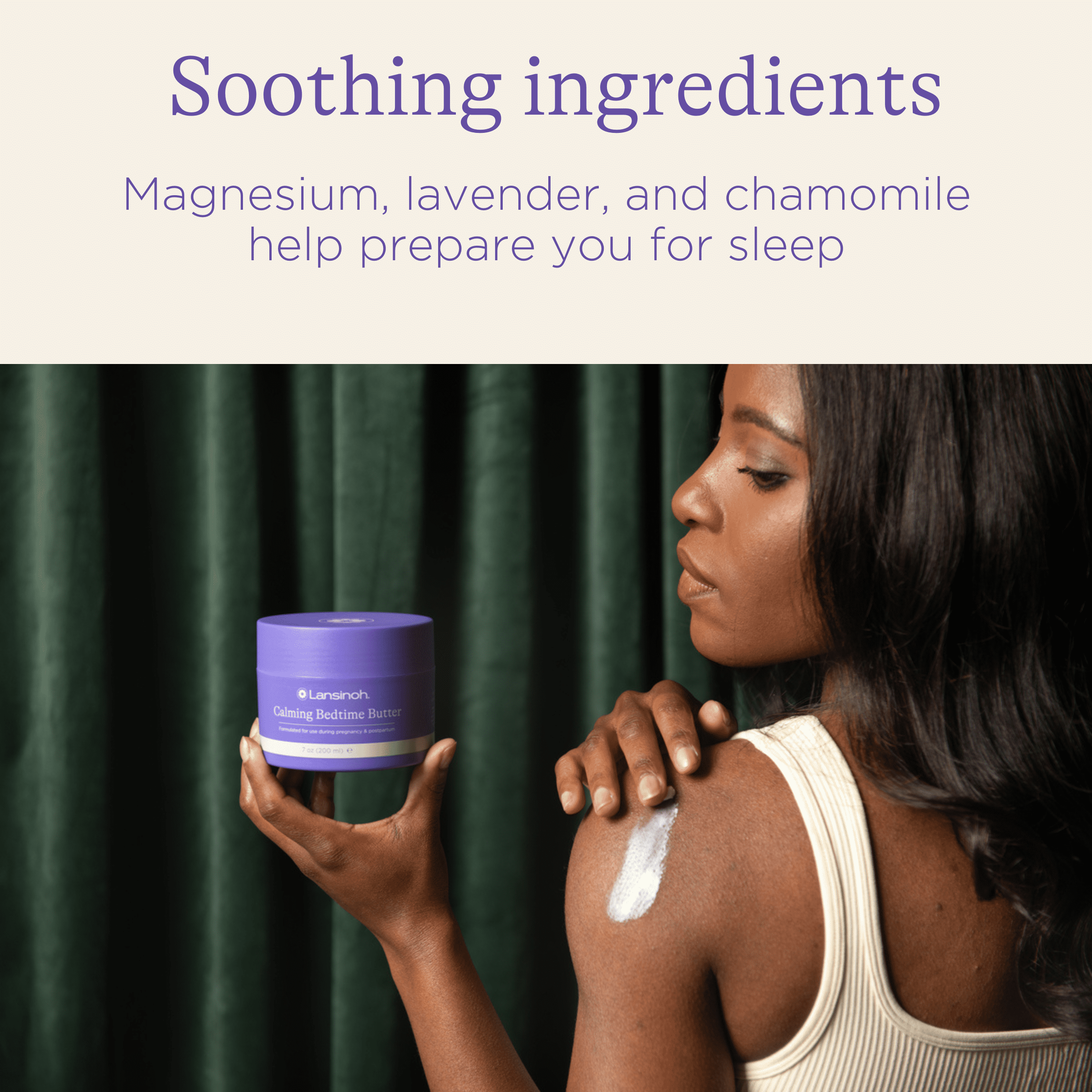 Lansinoh Magnesium Body Butter for Sleep, Calming Moisturizer, 7 oz