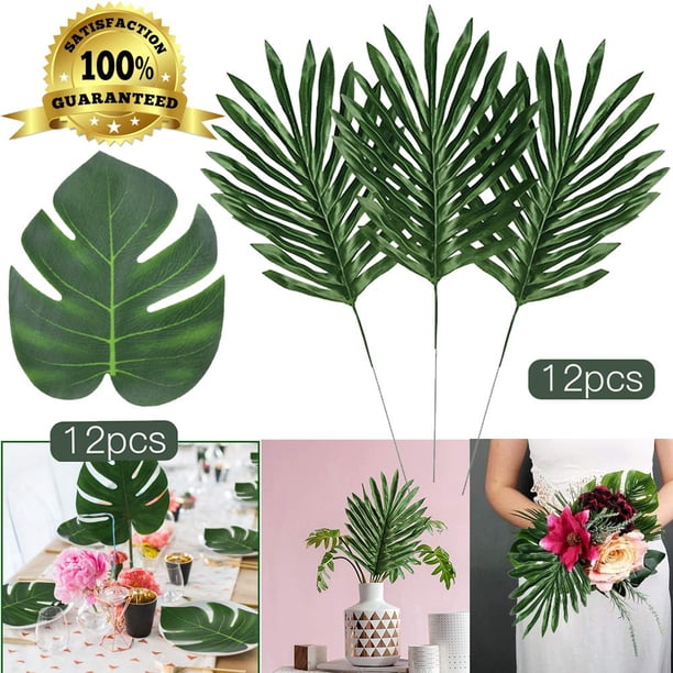 Coolmade Faux Palm Leaves with Stems Artificial Tropical Plant