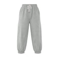 thumbnail image 3 of cocolona Womens Casual Waffle Capri Pants Solid Color Elastic Waist Drawstring Workout Jogger Cropped Pants with Pockets, 3 of 5