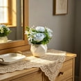 thumbnail image 3 of PONPRNGY Potted Peony Artificial Flowers Indoor Fake Plant Bathroom Accessories Decor, Faux Silk Flowers Arrangement in Vase Centerpieces for Tables Dresser Shelf Decor, 3 of 4