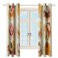 thumbnail image 3 of Cartoon Cake Blackout Curtains, Watercolor Pattern Window Treatment Grommet Curtains for Bedroom Thermal Insulated Window Curtains for Living Room 2 Panel Set, 3 of 5