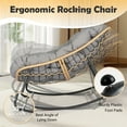 thumbnail image 5 of Tappio Outdoor Rocking Egg Chair, Indoor Papasan Chair Rattan Patio Wicker Lounge with Thick Cushion for Bedroom Living Room Garden Porch Backyard, Gray, 5 of 9