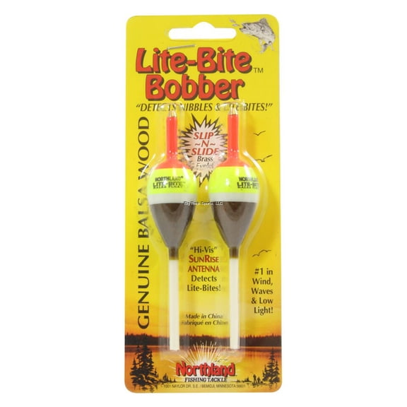 Northland LBS3 Lite-Bite Slip Bobbers 3/4" Diameter - Oval Sunrise 2/Cd