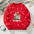 thumbnail image 2 of Manteaux pour Filles Filles Mignon Imprimé à Manches Longues Chandail à Capuchon Col Rond Polyvalent Mode à Capuche Veste Rouge Chandail à Capuchon pour Filles, 2 of 9
