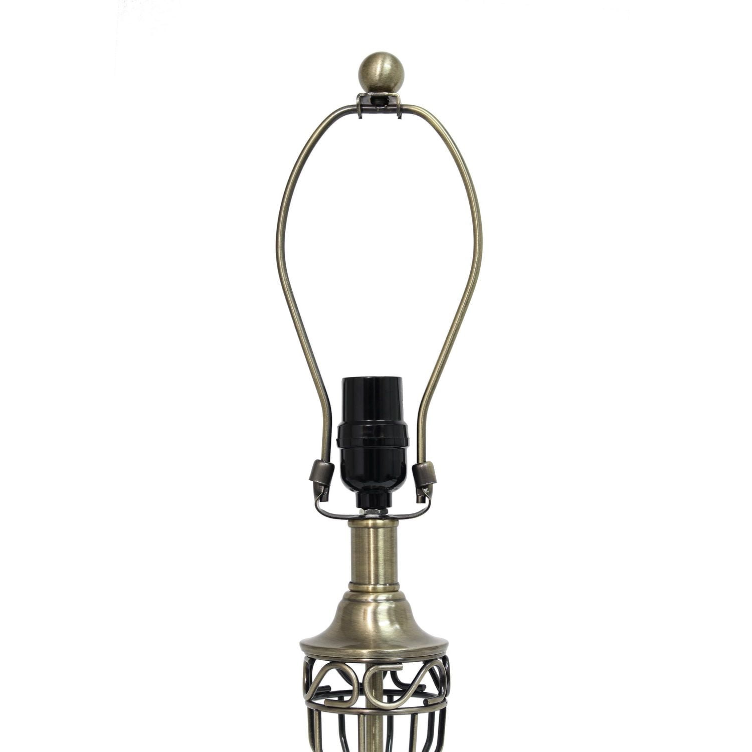Ensemble de trois lampes Elegant Designs en laiton antique (2 lampes de table, 1 lampadaire)