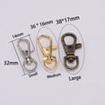 thumbnail image 4 of Lote de 10 unidades de ganchos de cierre de langosta giratoria, llavero dividido, Conector de anillo para bolso, cinturón, cadenas de perro, accesorios de fabricación de joyería DIY, 4 of 4