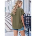 thumbnail image 3 of MOYIKO Short Sleeve Summer Tops for Women Casual Button Down Shirts Solid Business Work Blouses, 3 of 7