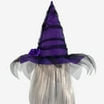 thumbnail image 5 of Purple Witch Hat for Halloween Costume, Adult Women’s Pointed Cone Hat with Rose Flower and Veil, Party Accessory, 5 of 5