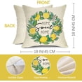 thumbnail image 3 of Summer Lemon Throw Pillow Covers 18 x 18 Stripes Hello Summer Buffalo Plaid Lemon Bicycle Truck Decorative Cushion Case for Sofa Couch Living Room, 3 of 6