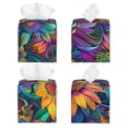 thumbnail image 2 of Sikiie Psychedelic Sunflowers Leather Tissue Box Cover Square, tissue box holder - 5.2”x5.2”x5.2”, 2 of 7