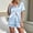 Light Blue, variant on IUYRTFE Women's Satin Pajama Set V-Neck Short Sleeve Button Down Top and Shorts 2 Piece Sleepwear