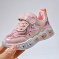 thumbnail image 2 of Light Up Platform Walking Shoes for Toddler Girls Wide Width Mesh Breathable Sequins Slip on Sneakers Pink, 2 of 5