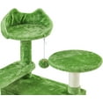 thumbnail image 3 of ZYPPP Cat Tree, 57in Cat Tree Tower for Indoor Cats with Basket Top Perches Sisal Scratching Board and Dalling Ball, Cat Activity Center for Kittens Green, 3 of 10