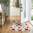 thumbnail image 2 of ODIKA 2'x3' Washable Throw Rug Circle Semi Vintage Blooms Delicate Foliage Border Semicircle for Hallway, Study Room, Non-Slip Low Profile, Flatwoven, 2 of 7