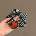 thumbnail image 3 of Fashion striped knitted hair band Korean version of high-grade hair accessories tie ponytail heart hair rope autumn and winter new wild headband female, 3 of 3