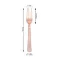 thumbnail image 4 of BalsaCircle 24 Pieces 7" Rose Gold Hammered Design Plastic Forks Disposable Event Tableware, 4 of 8
