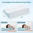 thumbnail image 2 of Cervical Memory Foam Pillow for Sleeping and Neck and Shoulder Pain Relief, Orthopedic Contour Pillow Bed for Side, Back, Stomach Sleepers, Removable and Washable Cover, Blue, 2 of 8