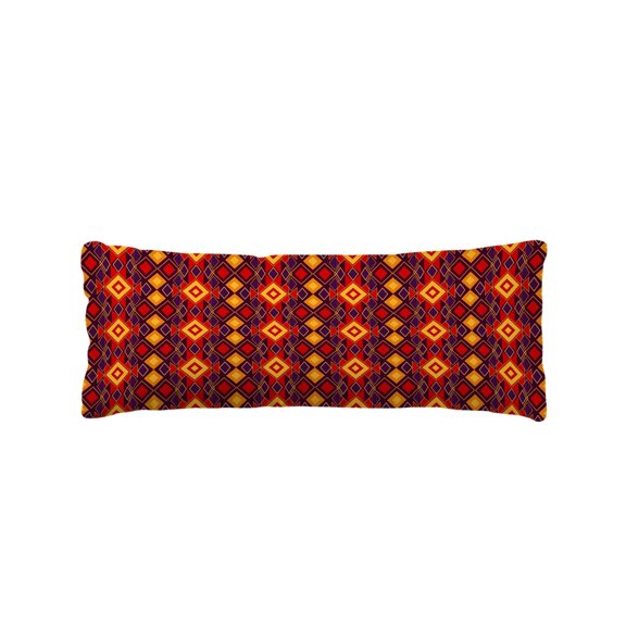 Orange Red Boho Body Pillow Cover 20 x 60 Inch Decorative Pillow Cover Vintage Geometric Ethnic Tribe Lumbar Pillowcase Seasonal Rectangle Cushion Case for Couch Sofa Bed Living Room